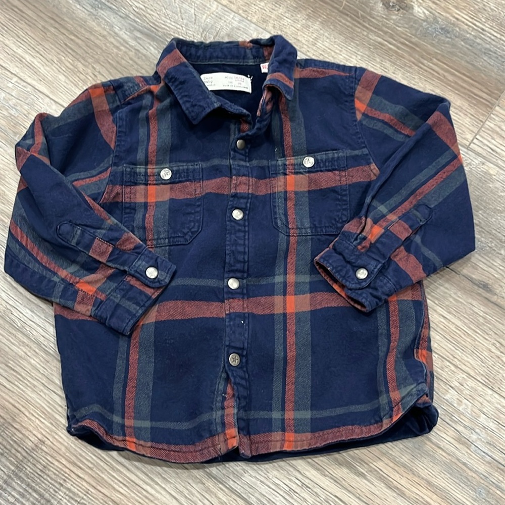 Zara Light Jacket / Button plaid Down Shirt
